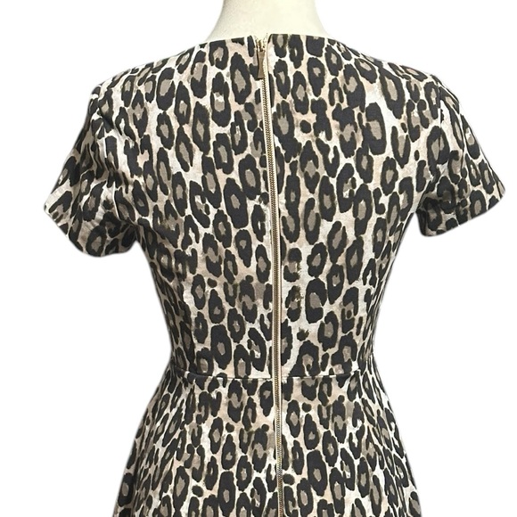 Kate Spade Brown Leopard Fit-n-Flare A-line Mini Dress Size 6 - Picture 6 of 10